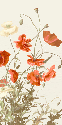 Fabric roller blind Poppies