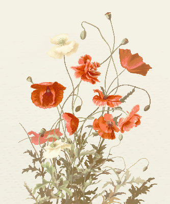 Fabric roller blind Poppies