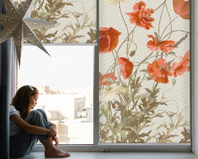 Fabric roller blind Poppies