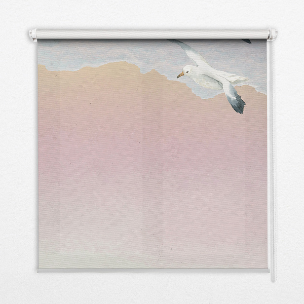 Fabric roller blind Flying birds