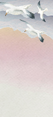 Fabric roller blind Flying birds
