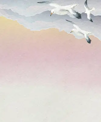 Fabric roller blind with a flying birds pattern