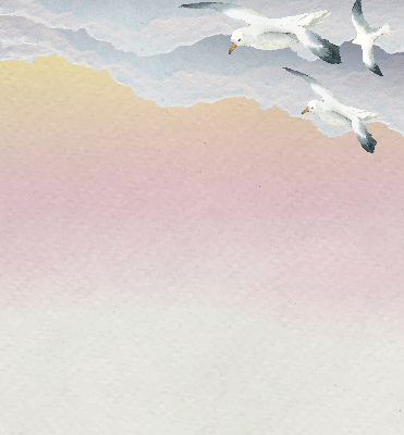 Fabric roller blind Flying birds