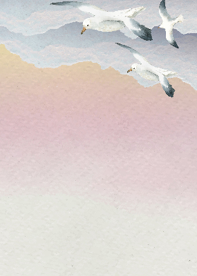 Fabric roller blind Flying birds