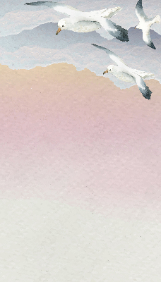 Fabric roller blind Flying birds
