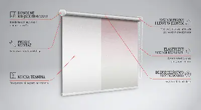 Fabric roller blind with a flying birds pattern