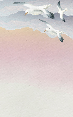 Fabric roller blind Flying birds