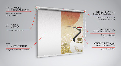 Modern roller blind Cranes at sunset