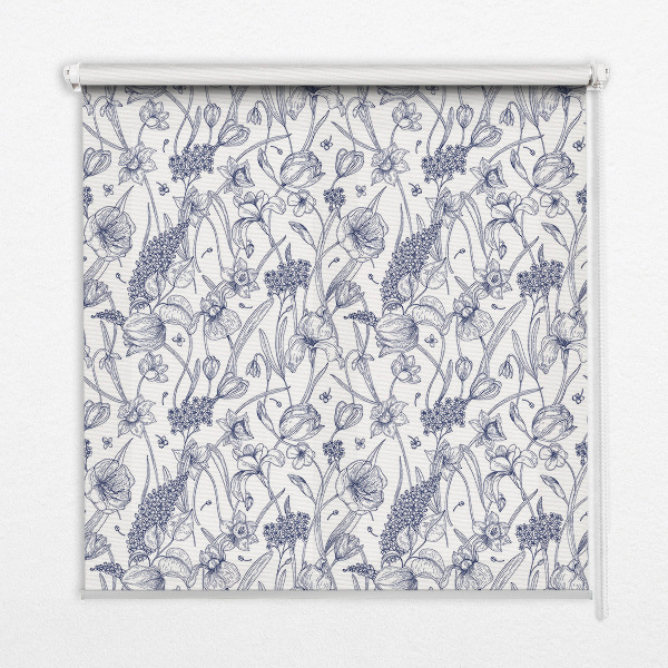 Roller blind for large window Wildflowers