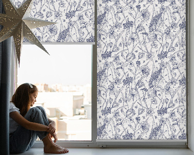 Roller blind for large window Wildflowers