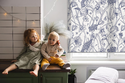 Roller blind for large window Wildflowers