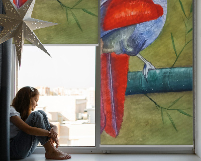 Fabric roller blind A bird on a branch