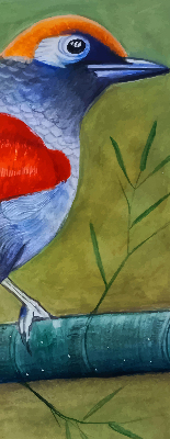 Fabric roller blind A bird on a branch