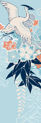 Modern roller blind Heron in flowers