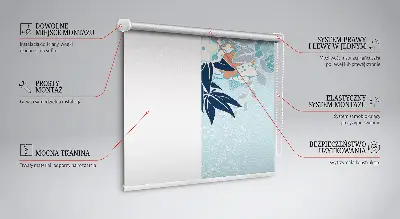 Roller blind heron in flowers print