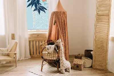 Roller blind heron in flowers print