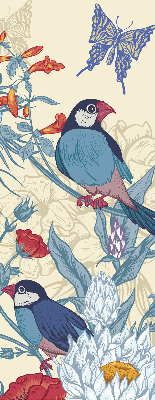 Roller blind for large window Birds among the flowers