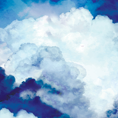 Modern roller blind Clouds