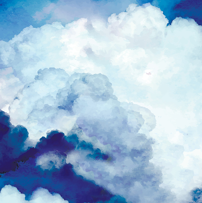 Modern roller blind Clouds