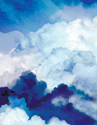 Modern roller blind Clouds
