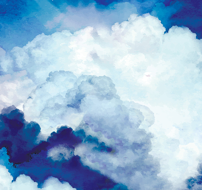 Modern roller blind Clouds