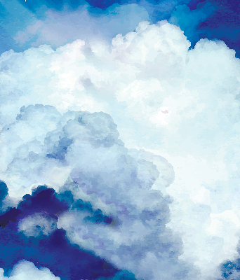 Modern roller blind Clouds