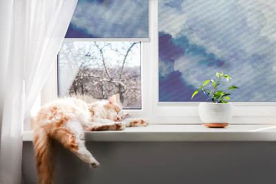 Modern roller blind in clouds pattern