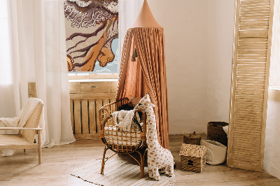 Fabric roller blind Tiger in flowers
