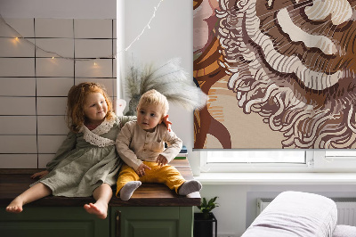 Fabric roller blind Tiger in flowers