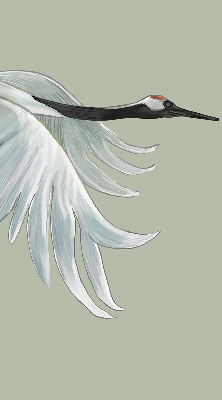 Modern roller blind Crane in flight
