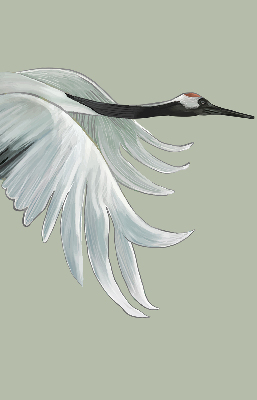 Modern roller blind Crane in flight