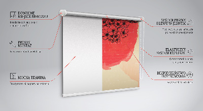 Roller blind for large window Flowers in a red circle