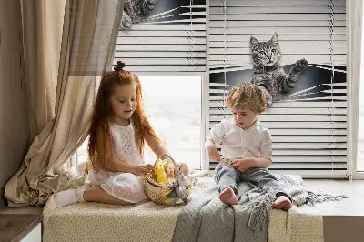 Modern roller blind cat pattern design