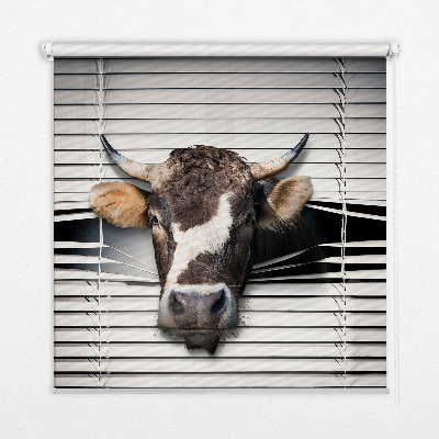 Fabric roller blind cow print