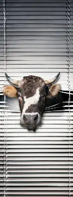 Fabric roller blind cow print