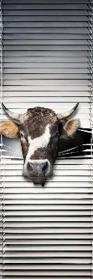 Fabric roller blind cow print