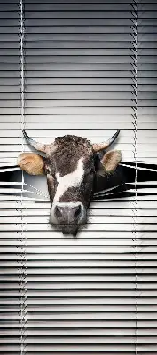 Fabric roller blind cow print