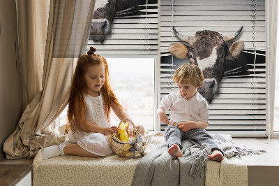 Fabric roller blind Cow