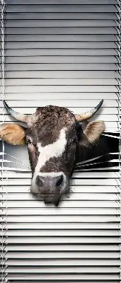 Fabric roller blind cow print