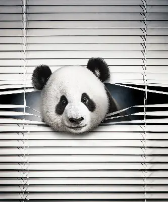 Roller blind modern panda design