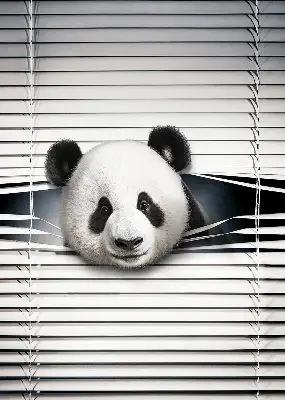 Roller blind modern panda design