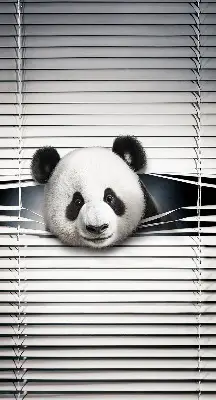Roller blind modern panda design