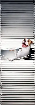 Fabric roller blind with dog print
