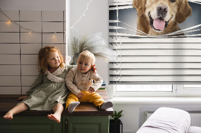 Modern roller blind golden dog design