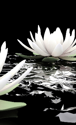Fabric roller blind for window Water lilies on the surface