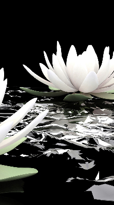 Fabric roller blind for window Water lilies on the surface