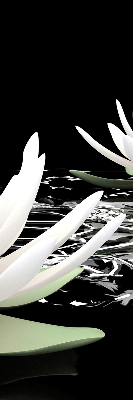 Fabric roller blind for window Water lilies on the surface
