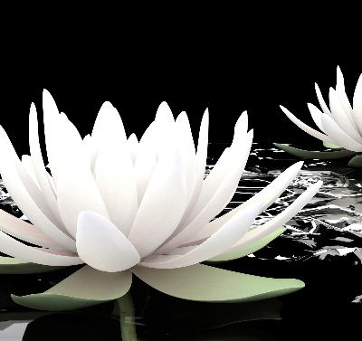 Fabric roller blind for window Water lilies on the surface