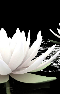 Fabric roller blind for window Water lilies on the surface