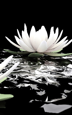 Fabric roller blind for window Water lilies on the surface